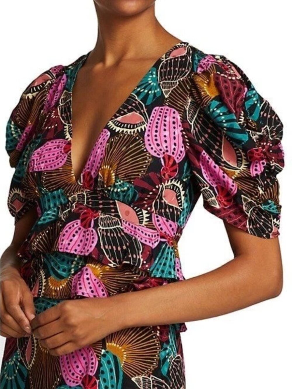 FARM Rio Shell Mix Midi Dress - Picture 2 of 11